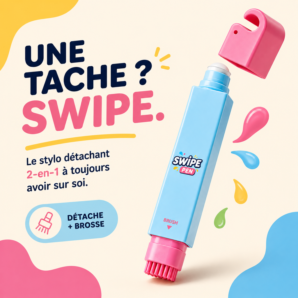 Swipe Pen™ — Le stylo détachant 2-en-1 nomade